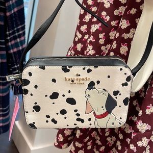 Kate Spade Disney X 101 Dalmatines Mini Camera Bag Crossbody Parchment Color